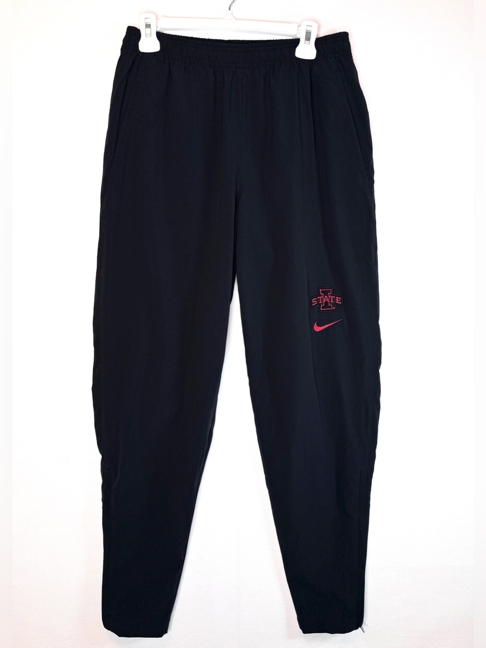 Nike Iowa State Cyclones black out athletic pants Sz Small zip ankle drawstring